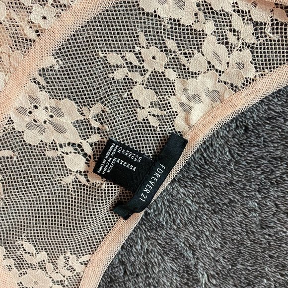 Floral Mesh Crop Top, Women, Medium, Peach - Picture 4 of 4